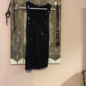 Sequined black tank